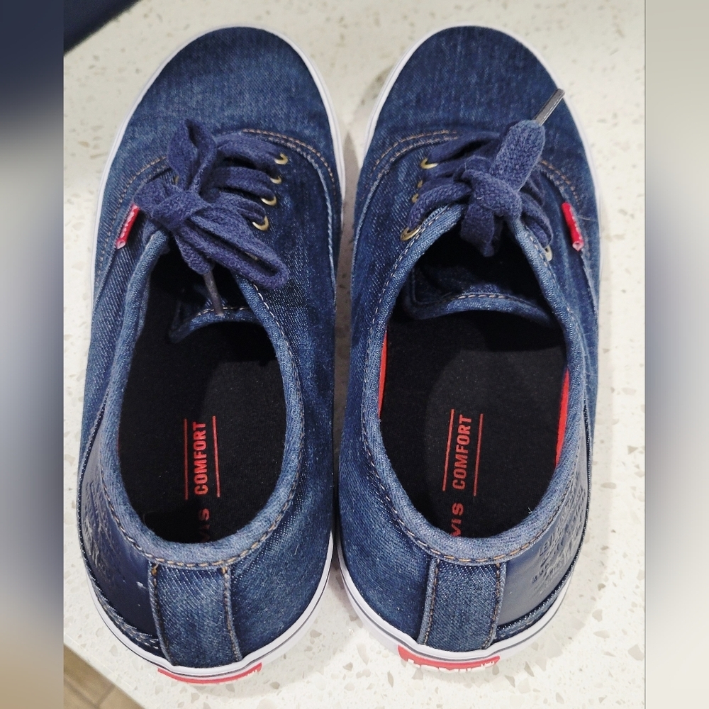 Levi's Men's Comfort Navy Canvas Lace-Up Denim Sneakers | Size 9 - Picture 3 of 5